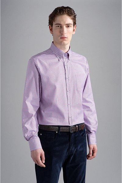 PAUL&SHARK Men's Regular Fit Long Sleeve Print Shirt Collar Multicolor Shirt 14313152 R-S73