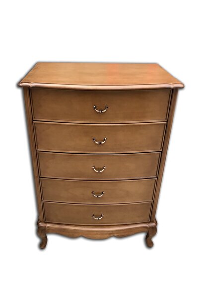 Ankara Mobilya Şifonyer 12406 Model Kayın aslan Ayak Bombe Çekm Parlak Ceviz ...