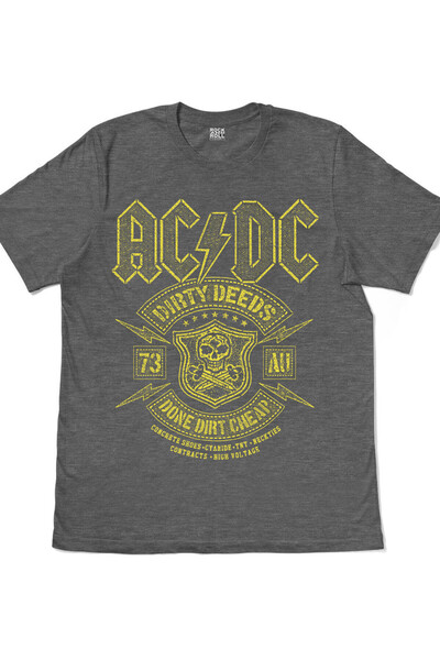 ROCKANDROLL Ανδρικό κοντομάνικο ανθρακί μπλουζάκι Snowy Acdc