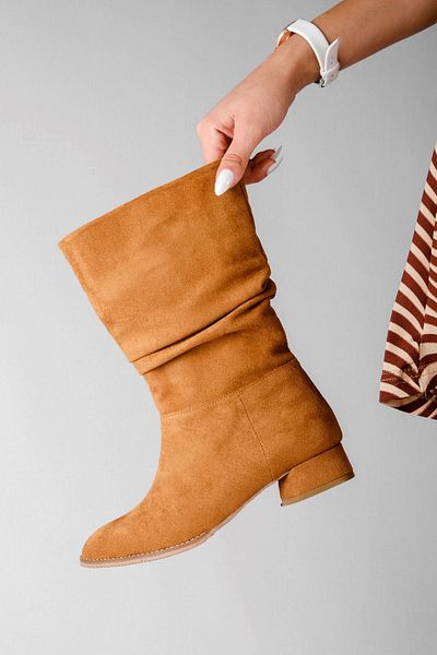 Lal Shoes & Bags Дамски плисирани ботуши с остър връх Axel - s.taba