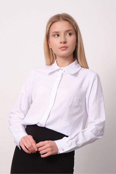 PERA MODA Cămașă de birou albă din bumbac slim fit pentru femei