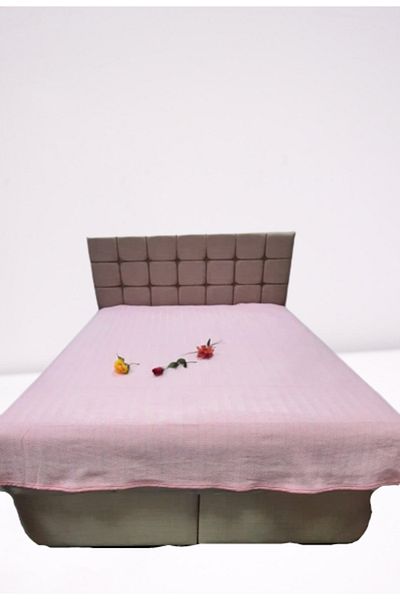BENGİ TİCARET Pike Zmrt 19688 - Powder Pink V Line Pattern, Double Plump Material, Thick Woven