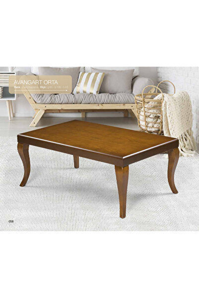 BENGİ TİCARET Orta Sehpa 18269 OSM Avangard Aslan Model Ceviz Ahşap Kayın Klasik ayak El Yapım