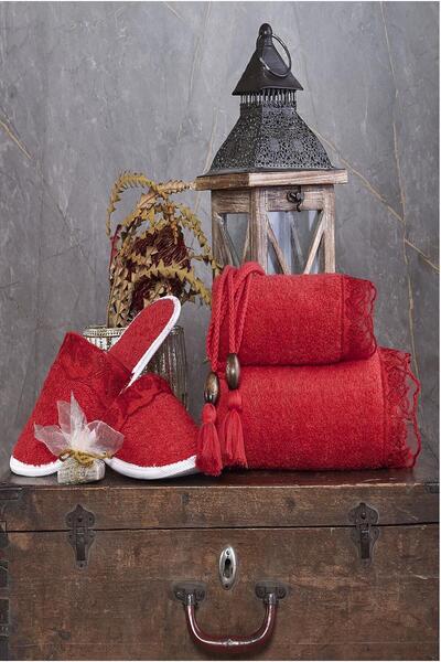 Ender Home Love Gelin Bathrobe Set 5 Piece Lace Dowry Set