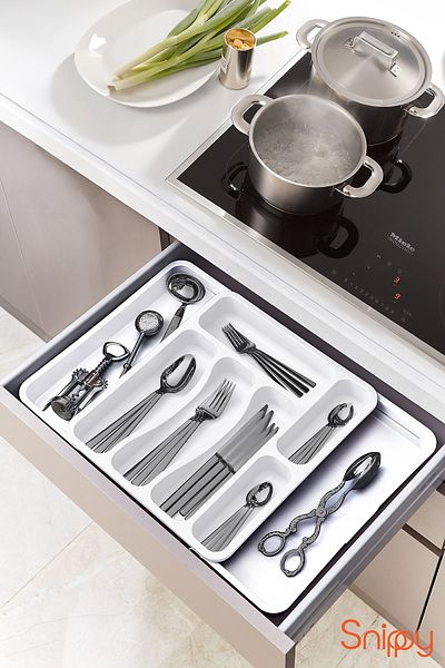 Snippy Spony - Double Sided Extendable, Adjustable Practical Drawer Cutlery Organizer, Ladle
