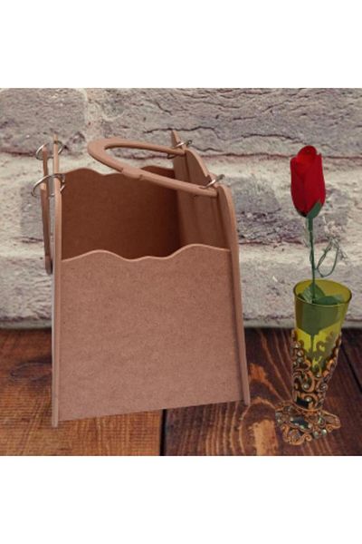 BENGİ TİCARET Hobby Erdl 90069 Decorative Bag Wooden Mdf Raw Handmade