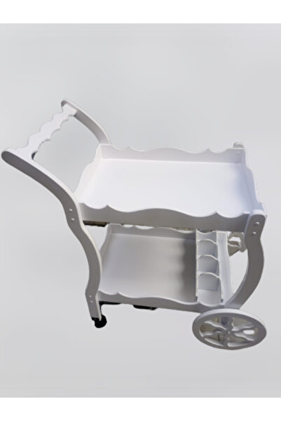 BENGİ TİCARET Servis Araba 19715 Teker EKO Model MDF Beyaz Ceviz Boya Yemek d...