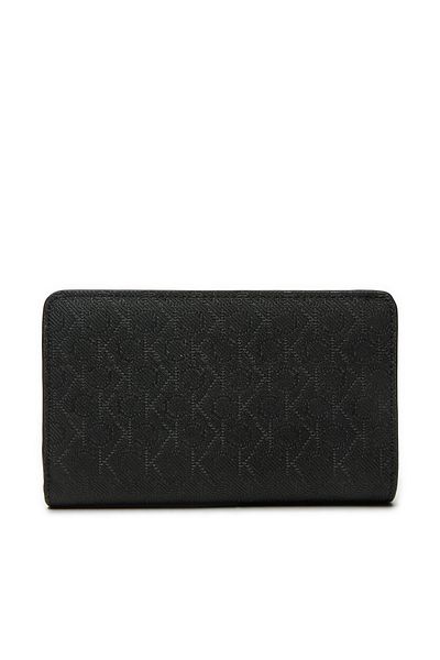 Calvin Klein Dámská kožená černá peněženka CK Monogram Logo na zip kapsa na mince K60K 612824 -0GJ