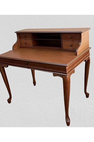 BENGİ TİCARET Çalışma Masa St 17345 Klasik Model Kayın Aslan Ayak Ceviz Eskitme Kulp El Yapım