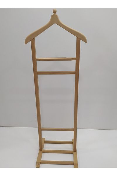 Ankara Mobilya Butler Mute 12970 - Single Peak Beech Natural Raw Hanger Wooden Handmade