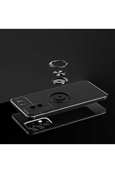 halkhouse Galaxy A53 5G Uyumlu Kılıf Auto Focus Yüzüklü Standlı Ravel Silikon Kapak