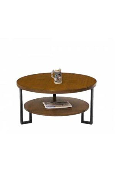 BENGİ TİCARET Orta Sehpa 12341 Osm Yuvarlak metal Model Ayak Parlak Ceviz Boy...