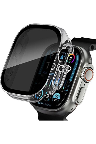 UnDePlus Apple Watch Ultra 1/2/3 49mm Pricvacy Hayalet Ekran ve Sert PC Kasa Koruyucu 32