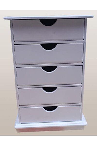 BENGİ TİCARET Hobi ERDL 90276 Dekoratif Takı Şifonyer Ahşap MDF Parlak Beyaz ...