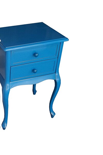 BENGİ TİCARET Komodin 17692 Klasik Kayın Aslan Ayak Parlak Mavi Lake Porselen...