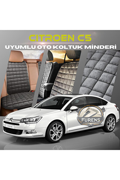 SHOOPLAA طقم وسادة مقعد سيارة Citroen C5 بلون أنثراسايت مع جيوب ريش تايلاندية...