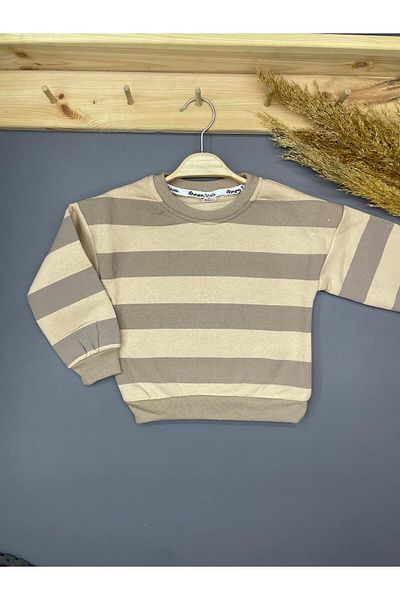 ZİMBOO Chartoned Winter Children's Clothing Striped Sweater with Fleece Inside