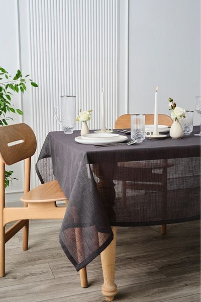 Karaca Κάλυμμα τραπεζιού Christina Linen Look 140 x 200 cm Καπνιστό