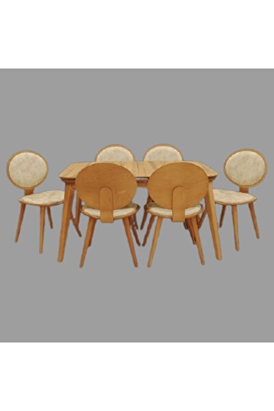 BENGİ TİCARET Masa-papel 17776 Oval Sırt Klasik Sandalye Model Tk Kayın Kaplam Torna Retro Açıl