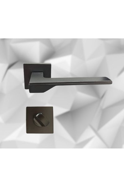almital mobilya aksesuarları furniture accessories Stilo Anthracite Square Badge Door Handle Luxury Wc Door Handle