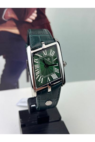 Momentus Green Classic Asymetrical Wristwatch 3 Atm Waterproof