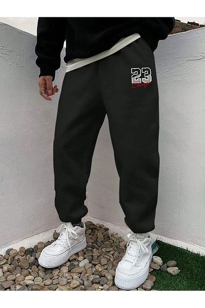 pandy 23 Φούτερ Jogger με στάμπα Chicago με ελαστικά πόδια