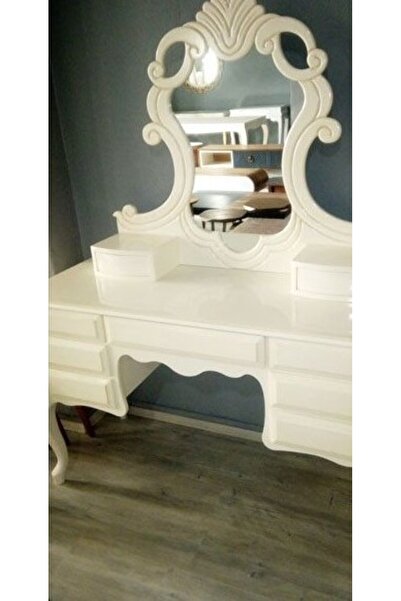 BENGİ TİCARET Makyaj Masa 12774 Dresuar Kayın Aslan Ayak Krem 9Çekm Oymalı Na...