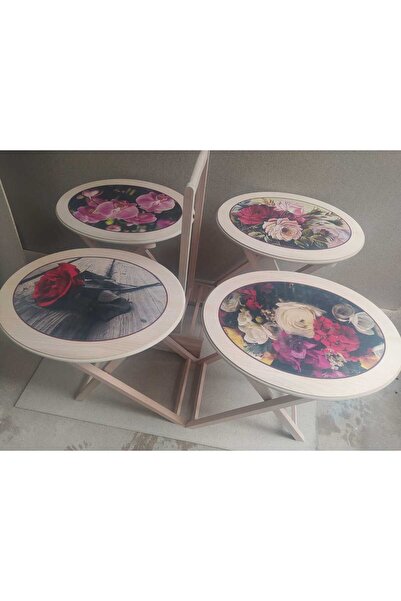 BENGİ TİCARET Zigon Çanta 18208 Klasik Oval Sehpa Model Çiçek Motifli HAM Kay...