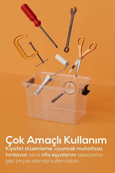 Vienev 3'lü 25 Litre Kilitli Kapaklı Saklama ve Erzak Kutusu 33125