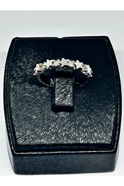 Eslem Aksesuar Gümüş renk kadın yüzük çoklu sıralı yıldız lı yüzük ayarlanabilir