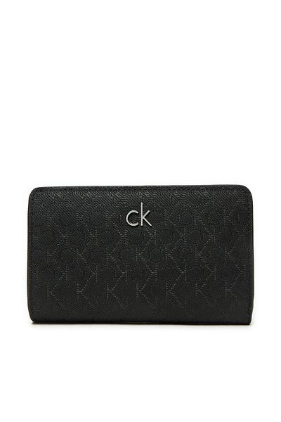 Calvin Klein Dámská kožená černá peněženka CK Monogram Logo na zip kapsa na mince K60K 612824 -0GJ