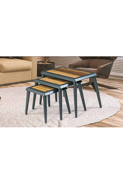 Ankara Mobilya Zigon OSM 13277 ÇERÇEVE Model Klasik Sehpa Parlak Ceviz Gri Ah...