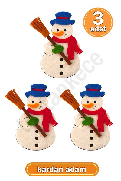 garaccu Snowman Ornaments with Broom, 3 Pieces, Christmas Snowman Figures