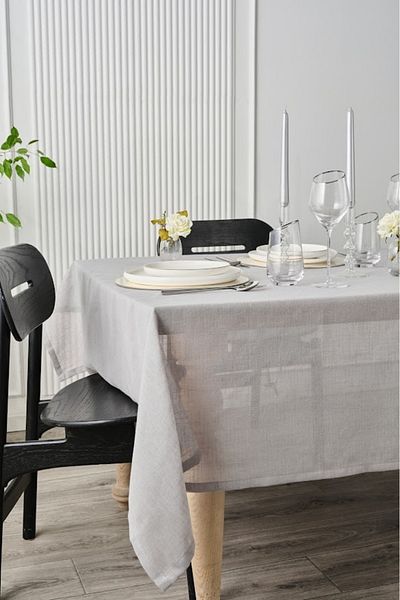 Karaca Κάλυμμα τραπεζιού Christina Linen Look 140 x 200 cm Γκρι