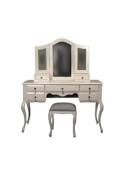 BENGİ TİCARET Makyaj Masa 18584 Dresuar puf 7Çekm Kayın aslan ayak Beyaz Lake...