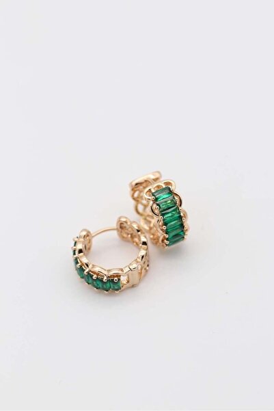 shesra Kadın Vıp Zirkon Taşlı Rosegold Rodyum Kaplama Çelik Küpe - 17 mm