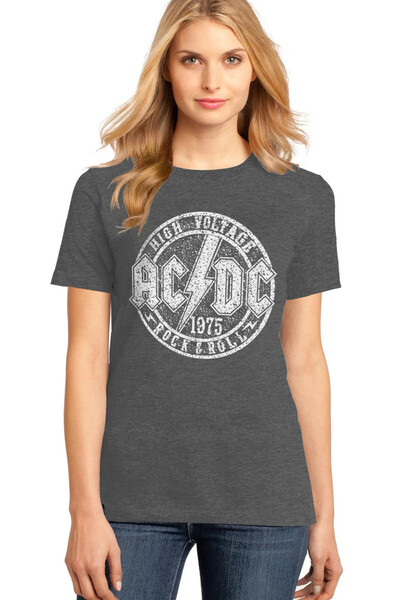 ROCKANDROLL ACDC ženska majica kratkih rukava antracit boje u stanu