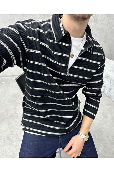 WONG Men's Half Zipper Sweatshirt