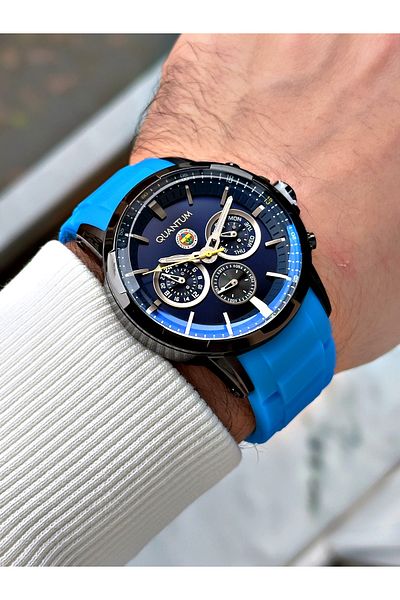 Quantum Functions Active Silicone Cord Steel Case Original Licensed Fan Men Wristwatch