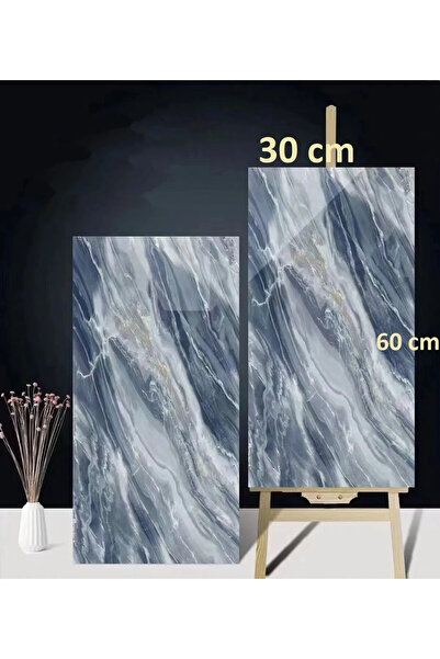 Genel Markalar 30x60 Kendinden Yapışkanlı Mermer Fayans Görünümlü Mutfak Banyo Wc Yer Duvar Pvc Folyo Panel Kaplama