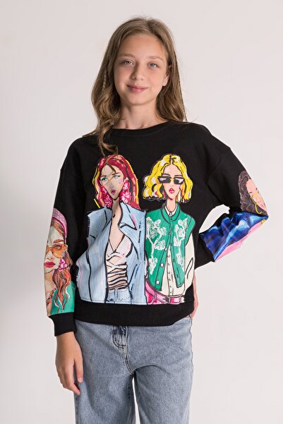 DMB BOYS & GIRLS Цветна памучна блуза с велосипеден деколте за момичета