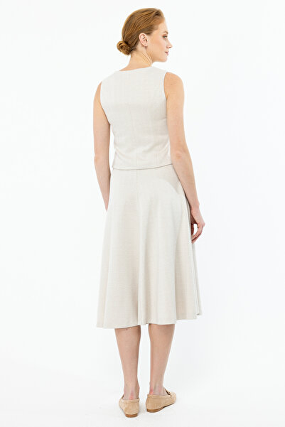 Ekol Fish Back Patterned Midi Skirt