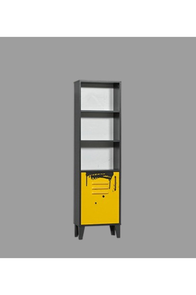 BENGİ TİCARET Kitaplık Urlu 14502 Mix Sarı Inovasyon Model Dolap Iki Raf Gri-sarı Kombin