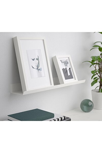 IKEA Fotoğraf Çerçevesi Rafı Uzunluk 60 Cm Ikea Duvar Rafı Metal Çerçeve Rafı Beyaz Çelik Raf