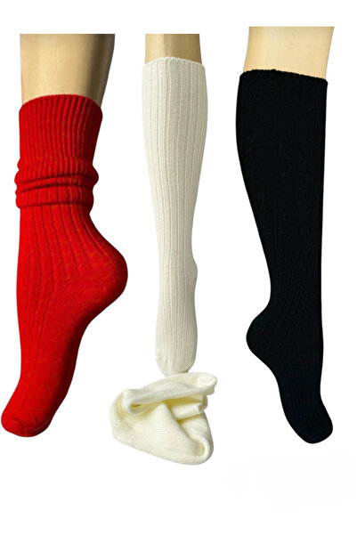 Yonca Butik Diz Altı Yün Bot Çorabı 3 Çift