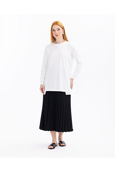 SEÇİLSTORE Sıfır Yaka Örme Kumaş Basic Tunik