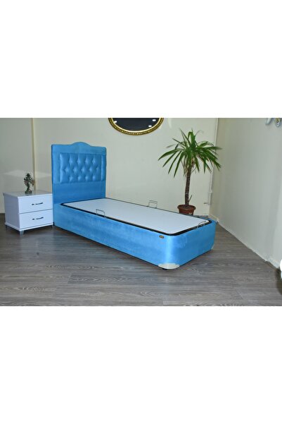 Ankara Mobilya Baza Başlık 13431 Tay Tüy Pembe Kumaş Kapitone Başlık Metal 90*190cm El Yapım