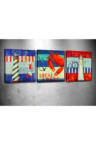 Homelux Set 3 Panza Marina, 30x30 Cm