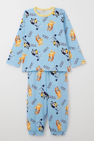 Breeze Pajamas Set for Boys Happy Puppy Patterned 1-3 Years, Light Blue