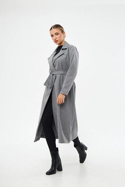 ALLMİRA FASHION Smoked Stamp Coat - Winter with Belt Detail and Unlined
